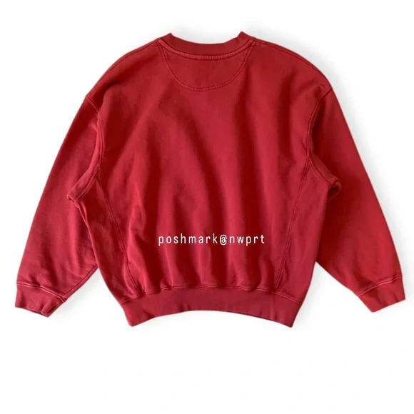ANINE BING ♥️ Sport Jaci Graphic Logo Sweatshirt Pullover Red Black S Small - Picture 7 of 15